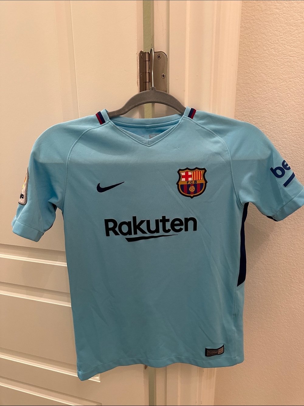 Nike Light Blue FC Barcelona Kids Jersey with Navy Accents